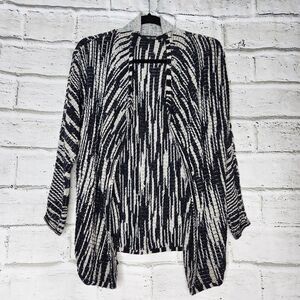 Nic+Zoe Blue Gray Open Front Knit Cardigan Sweater Women PP Size 2P Cotton Rayon